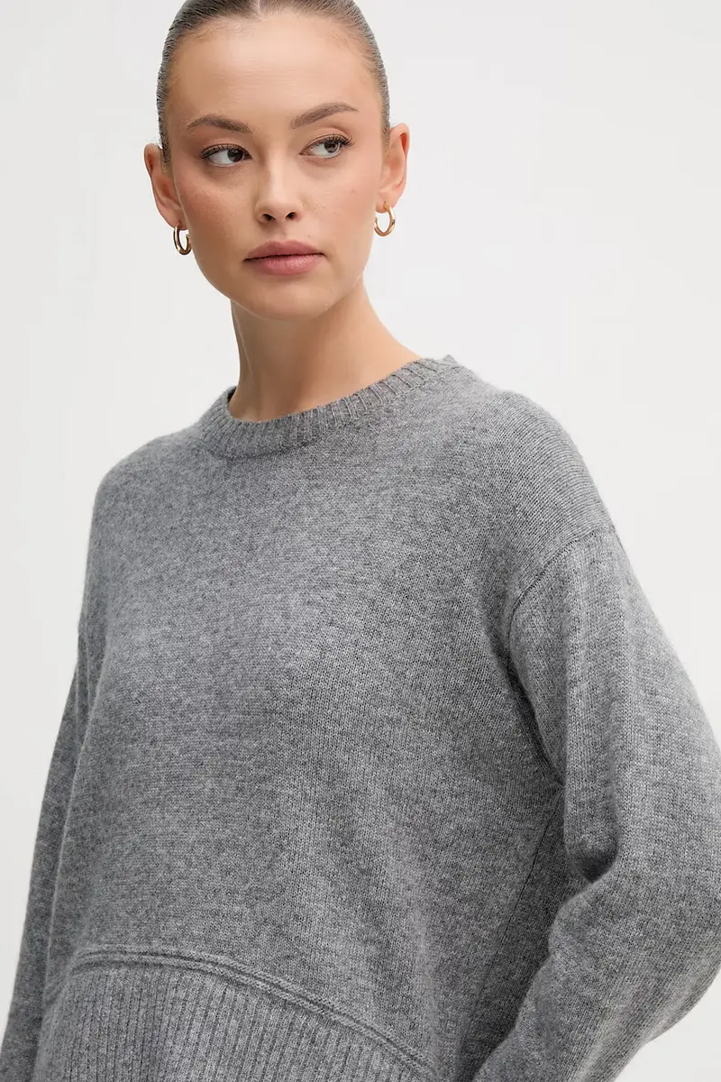 maglione con lana colore grigio 1244D10BC miniatura 4