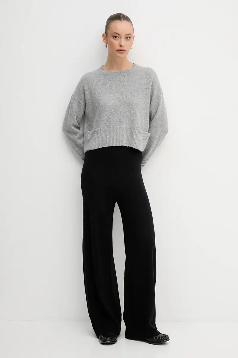 maglione con lana colore grigio 126WD10E4 miniatura 2