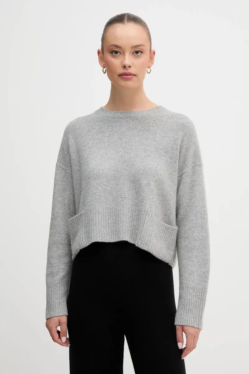 maglione con lana colore grigio 126WD10E4