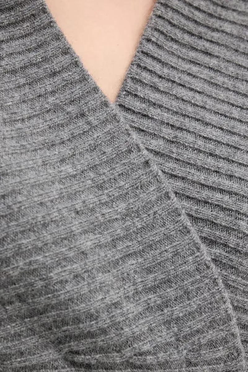 maglione con lana colore grigio 1444D403H miniatura 5