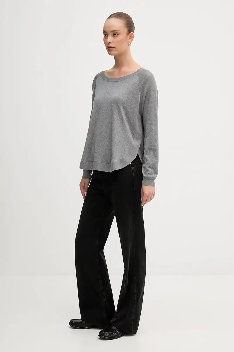 maglione con lana colore grigio 1Y6SD10EG miniatura 2