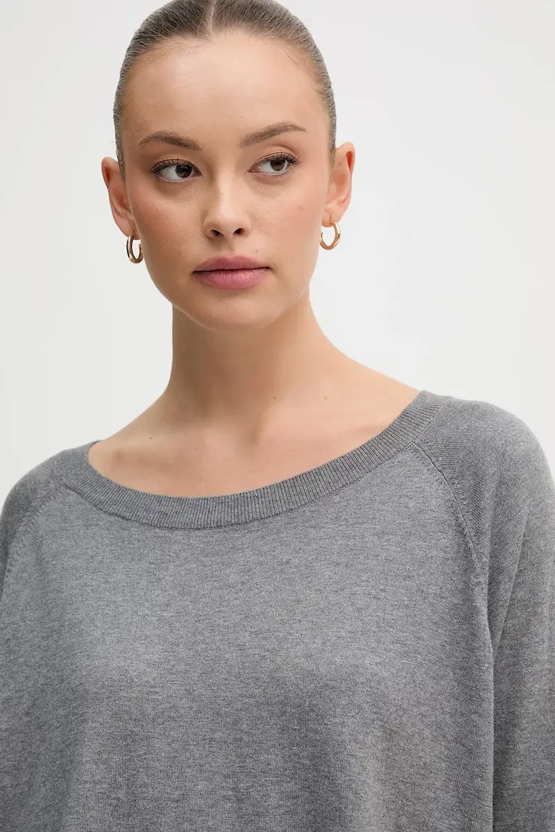 maglione con lana colore grigio 1Y6SD10EG miniatura 4