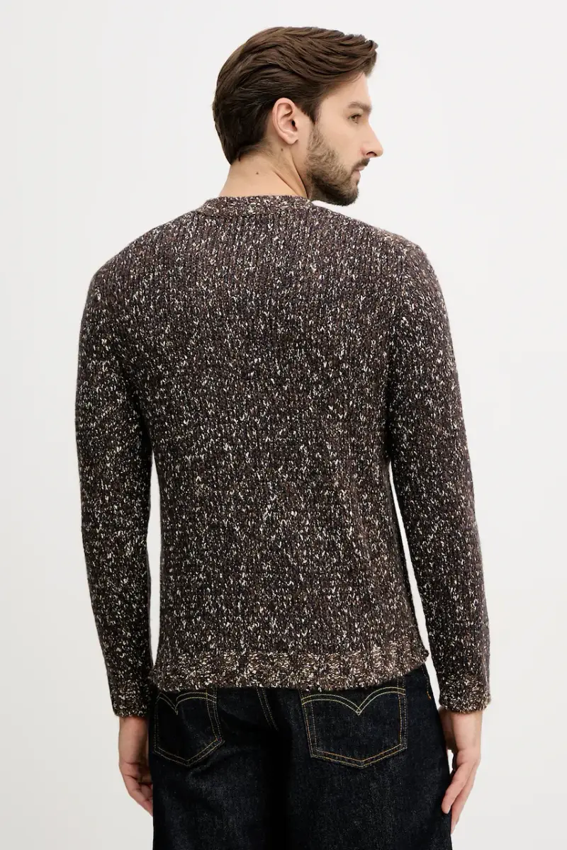 maglione con lana colore marrone 10C3U108M miniatura 3