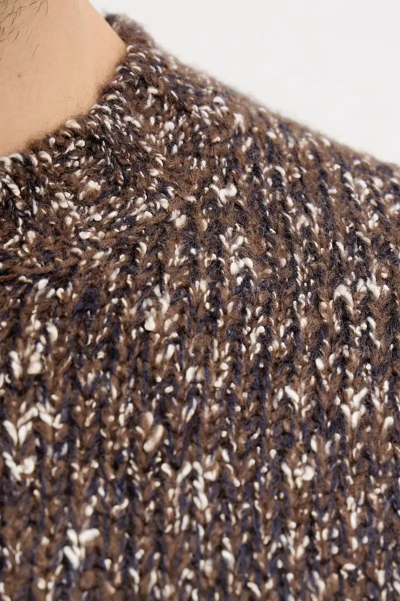 maglione con lana colore marrone 10C3U108M miniatura 5