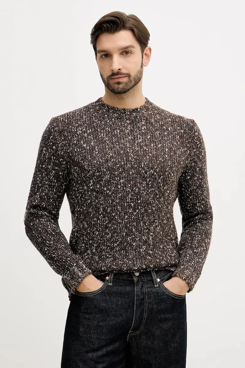 maglione con lana colore marrone 10C3U108M