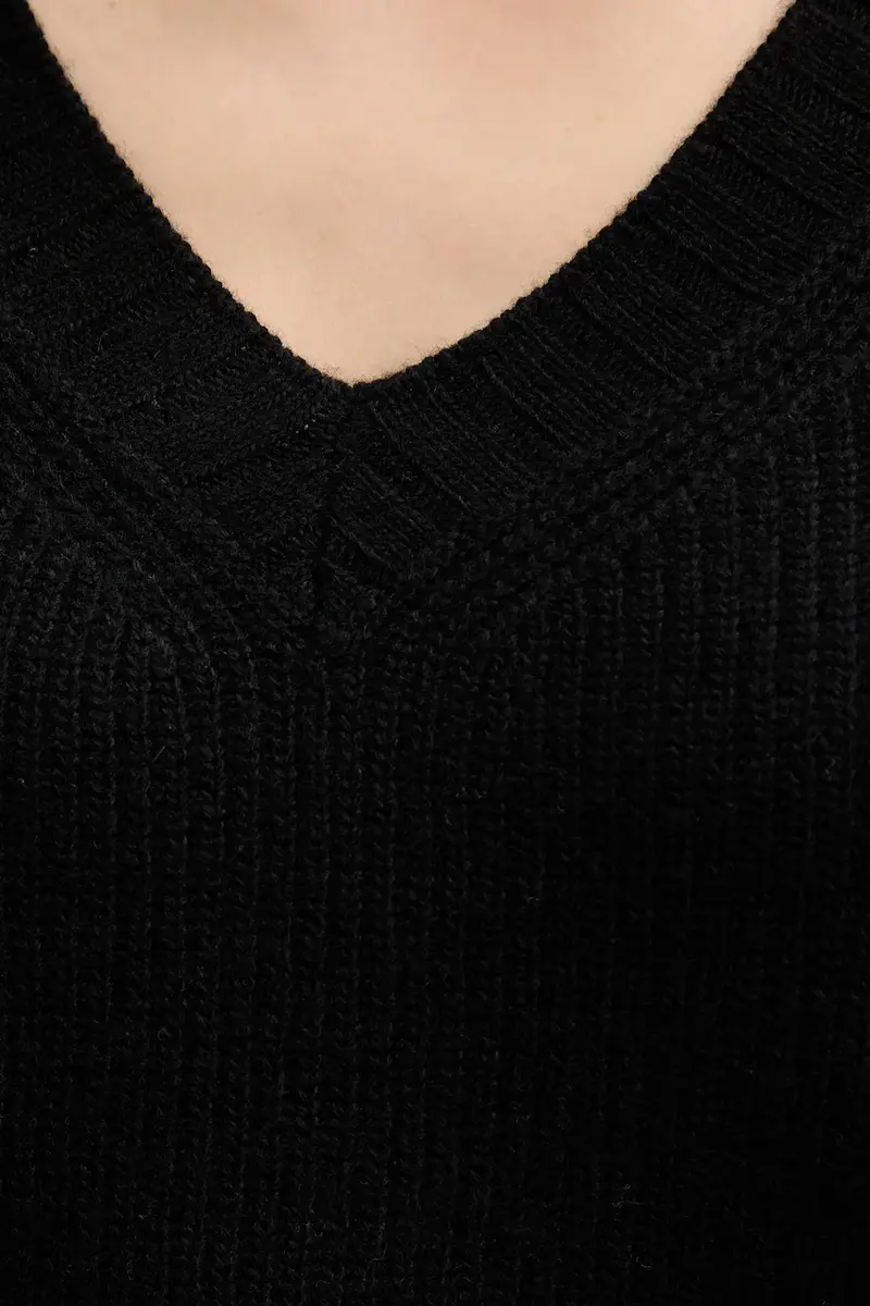 maglione con lana colore nero 126WD402Z miniatura 5
