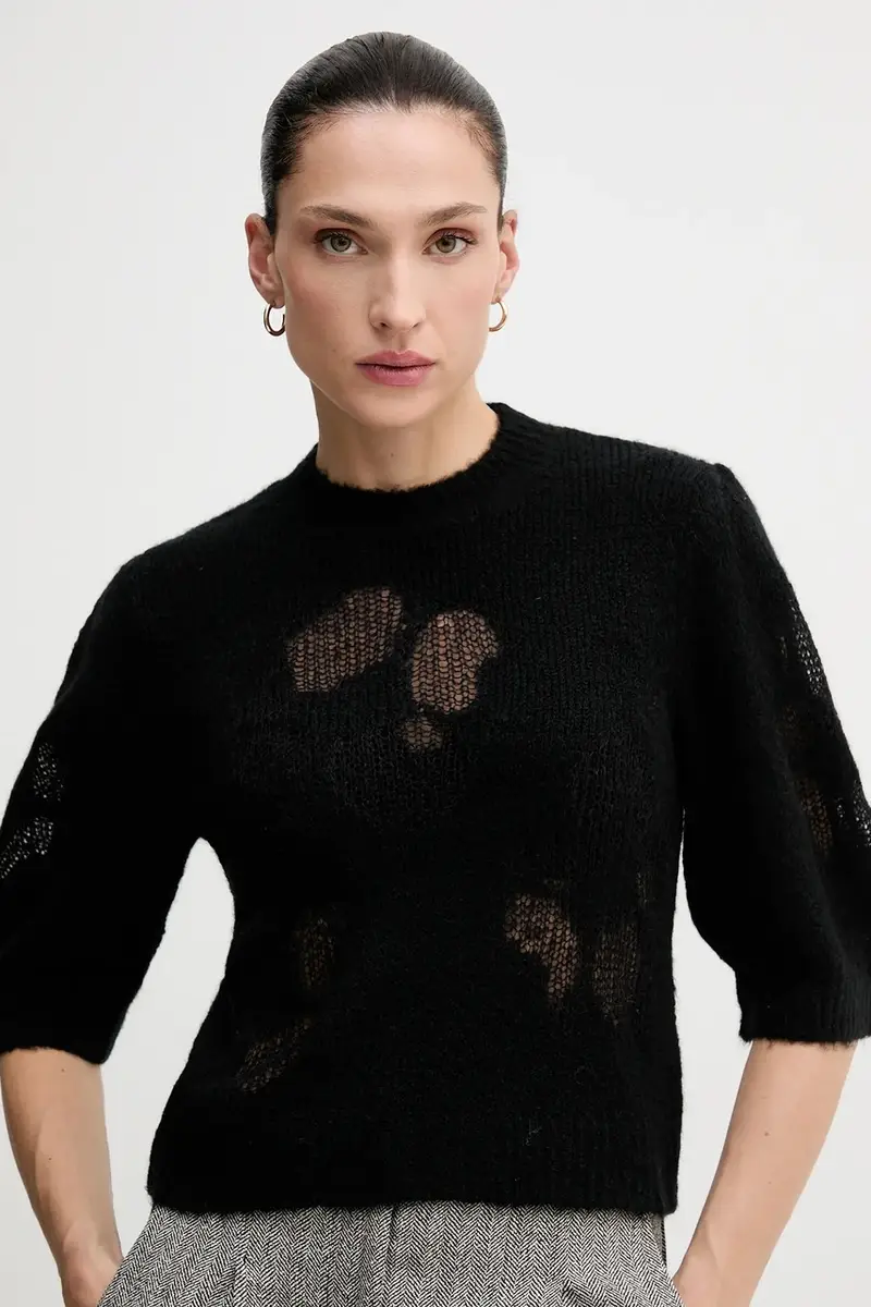 maglione con lana colore nero 18L4E10EV miniatura 4