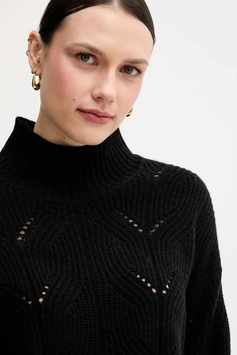 maglione con lana colore nero 1FDFD10F2 miniatura 4