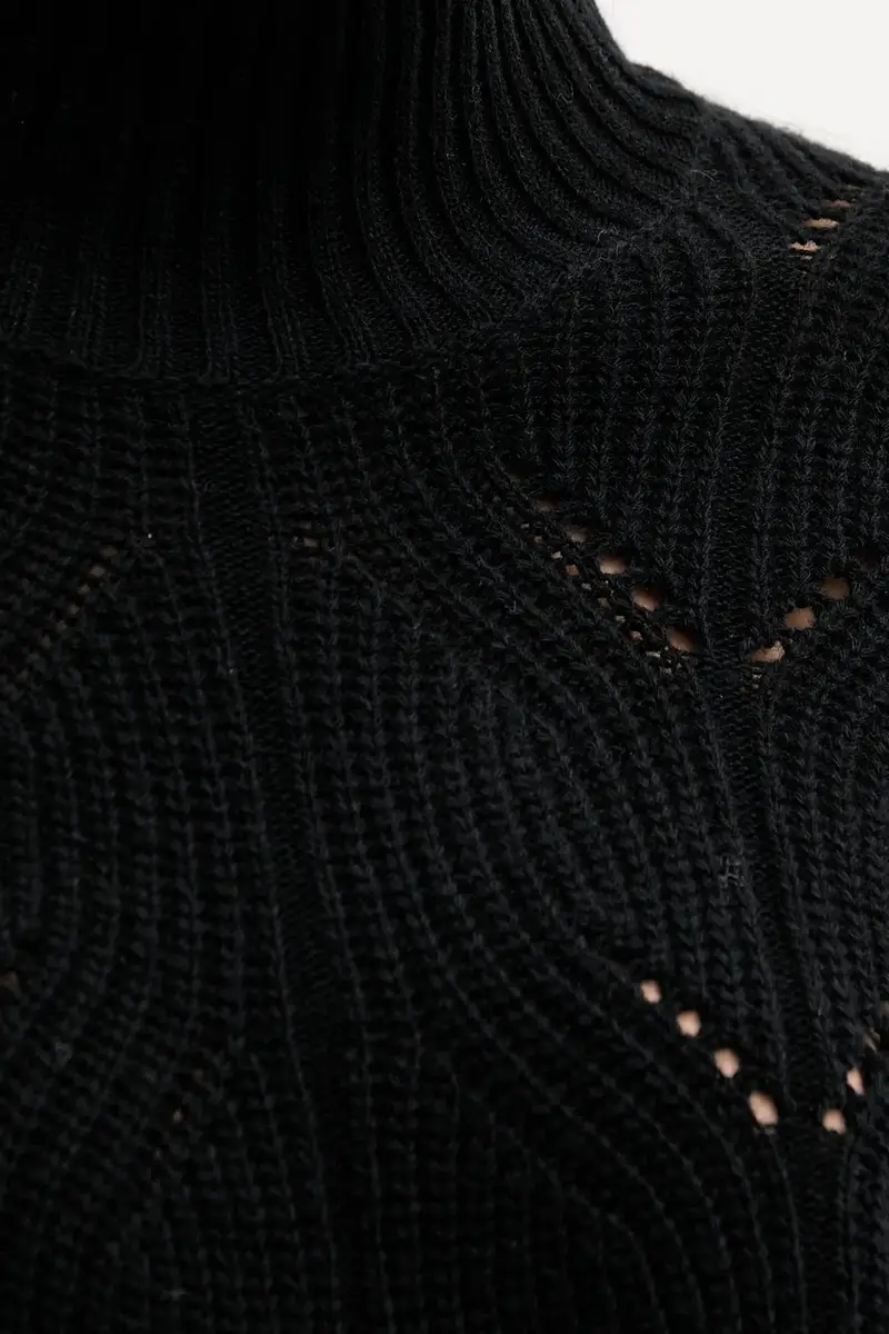 maglione con lana colore nero 1FDFD10F2 miniatura 5