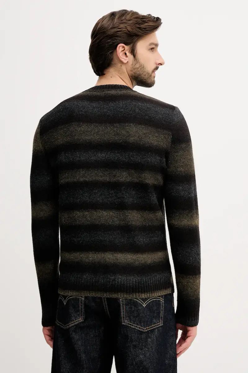 maglione con lana colore nero 1HNNK10AT miniatura 3