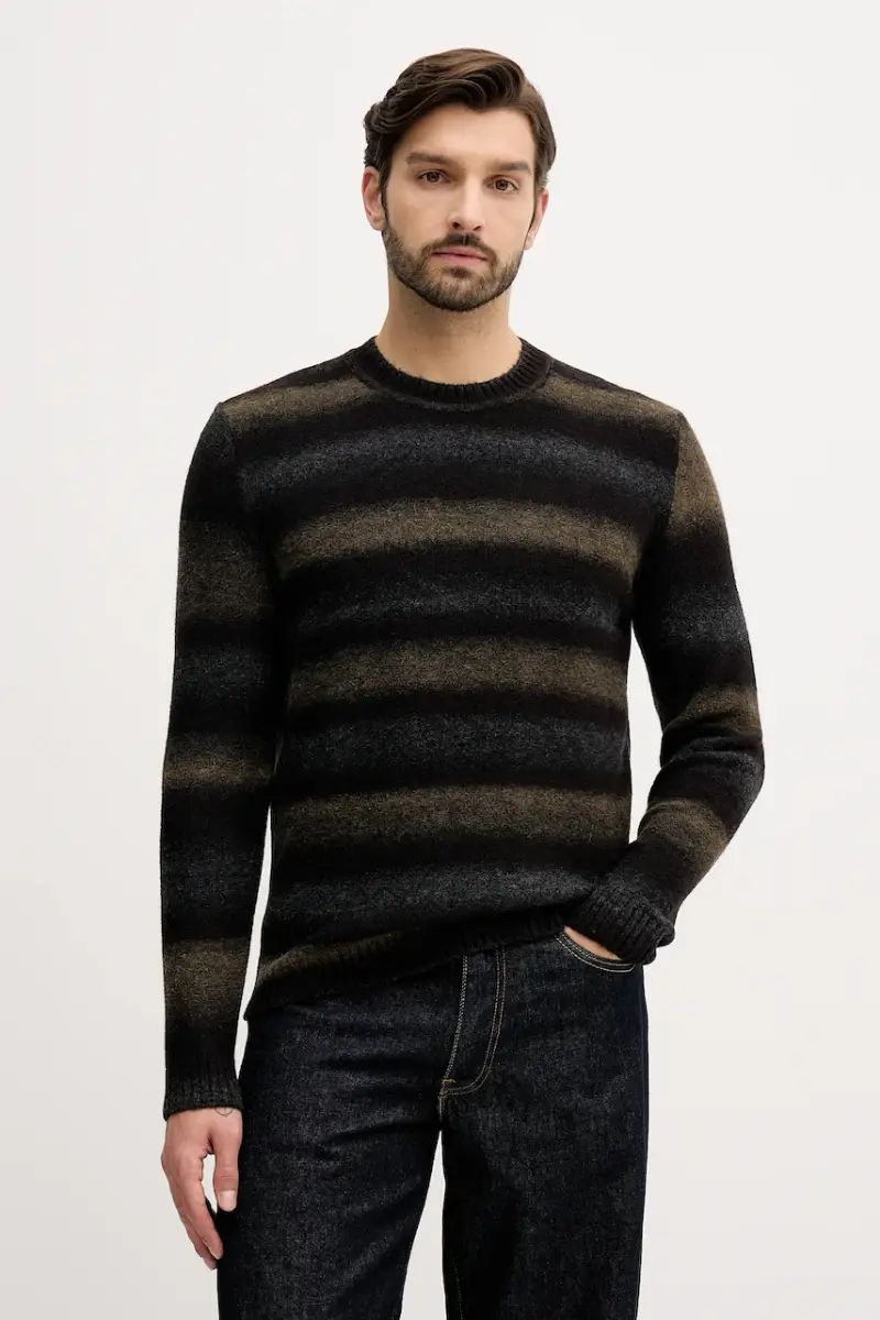 maglione con lana colore nero 1HNNK10AT