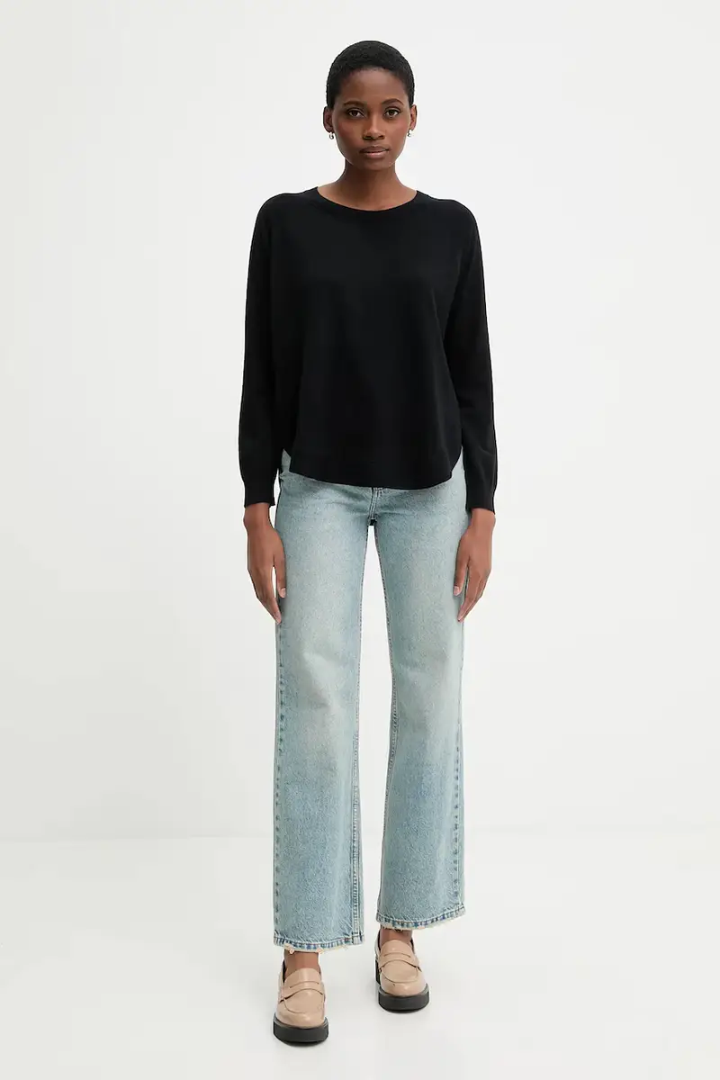 maglione con lana colore nero 1Y6SD10EG miniatura 2