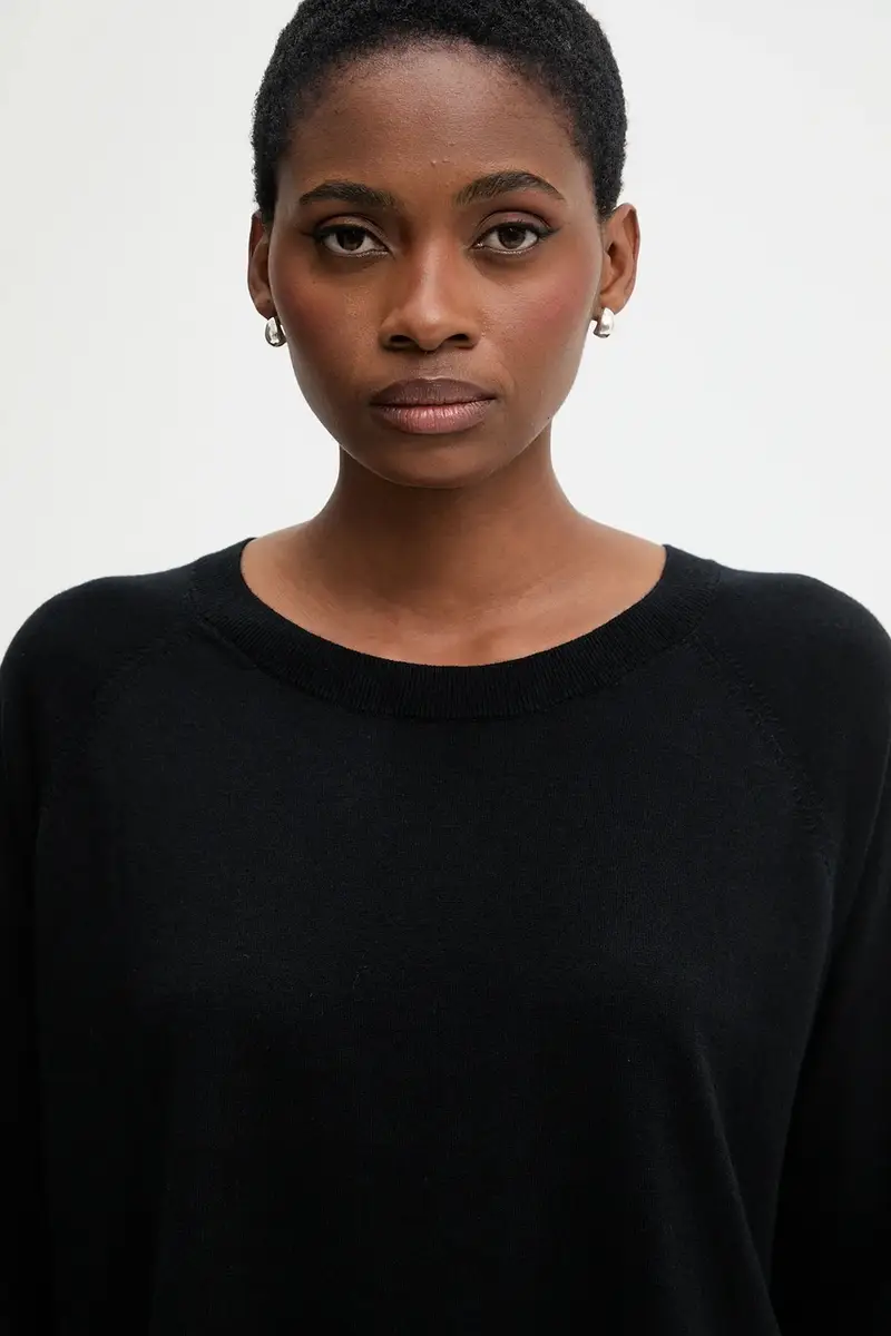 maglione con lana colore nero 1Y6SD10EG miniatura 4