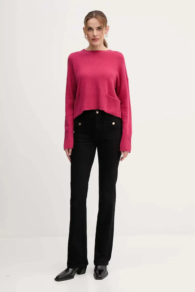 maglione con lana colore rosa 126WD10E4 miniatura 2