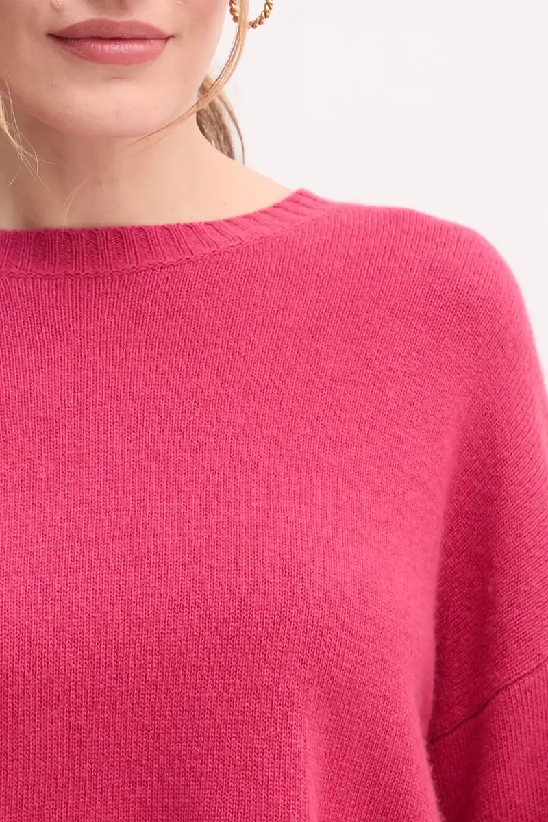 maglione con lana colore rosa 126WD10E4 miniatura 5