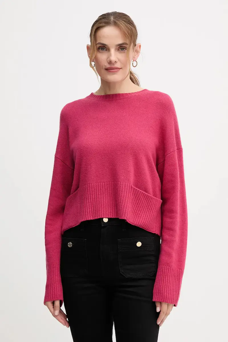 maglione con lana colore rosa 126WD10E4