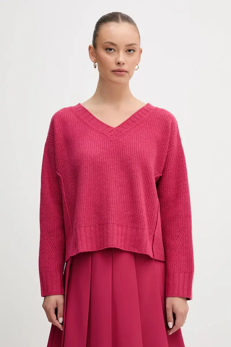 maglione con lana colore rosa 126WD402Z