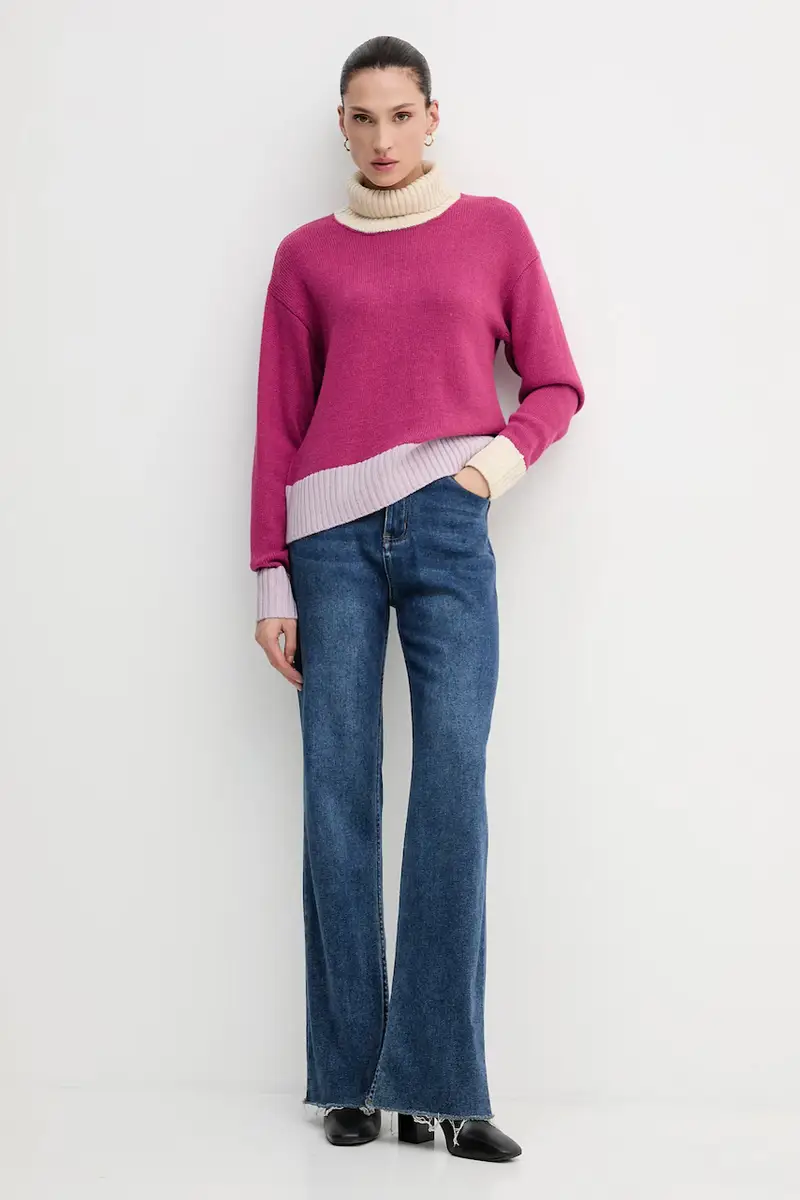 maglione con lana colore rosa 16YCE204I miniatura 2