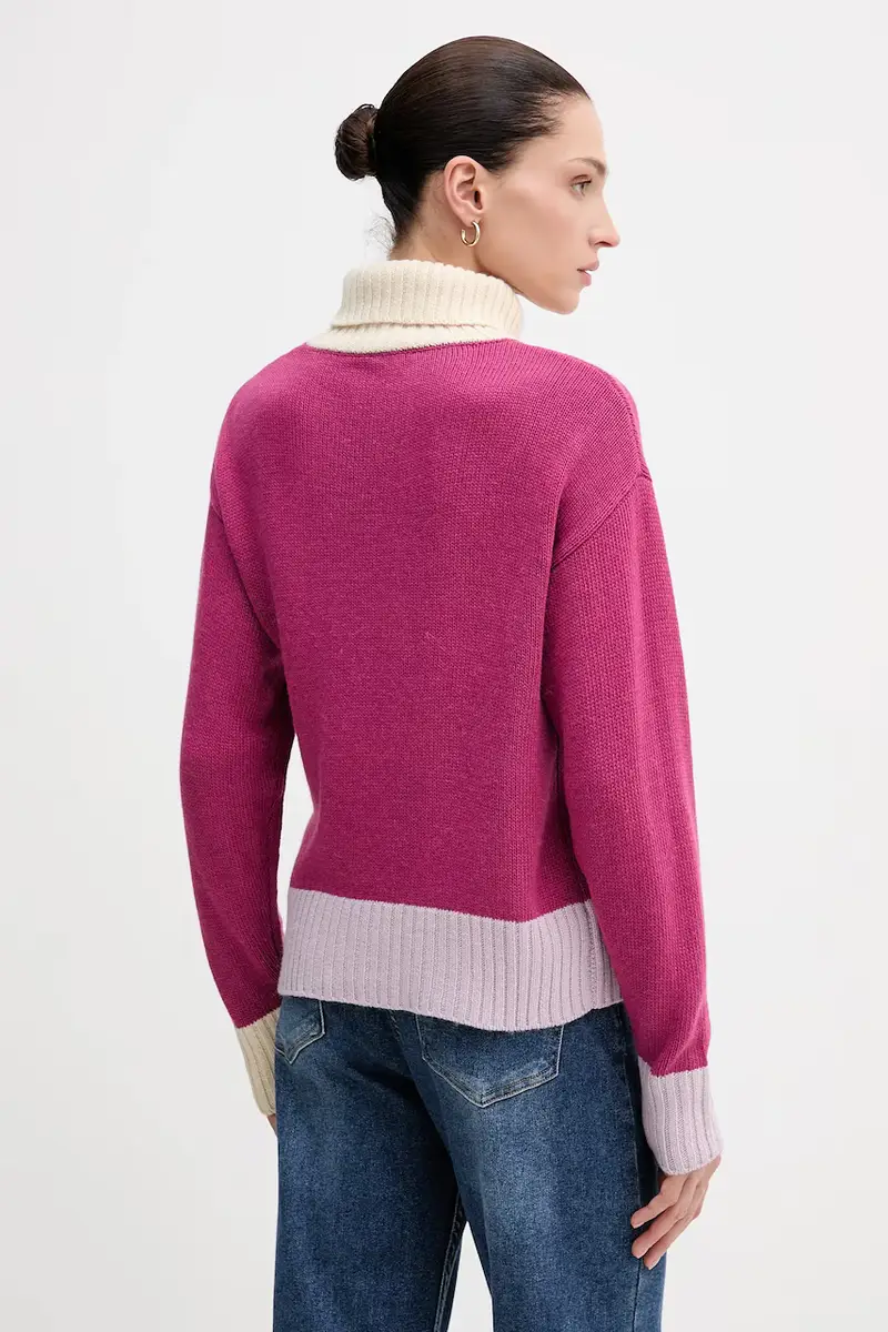 maglione con lana colore rosa 16YCE204I miniatura 3