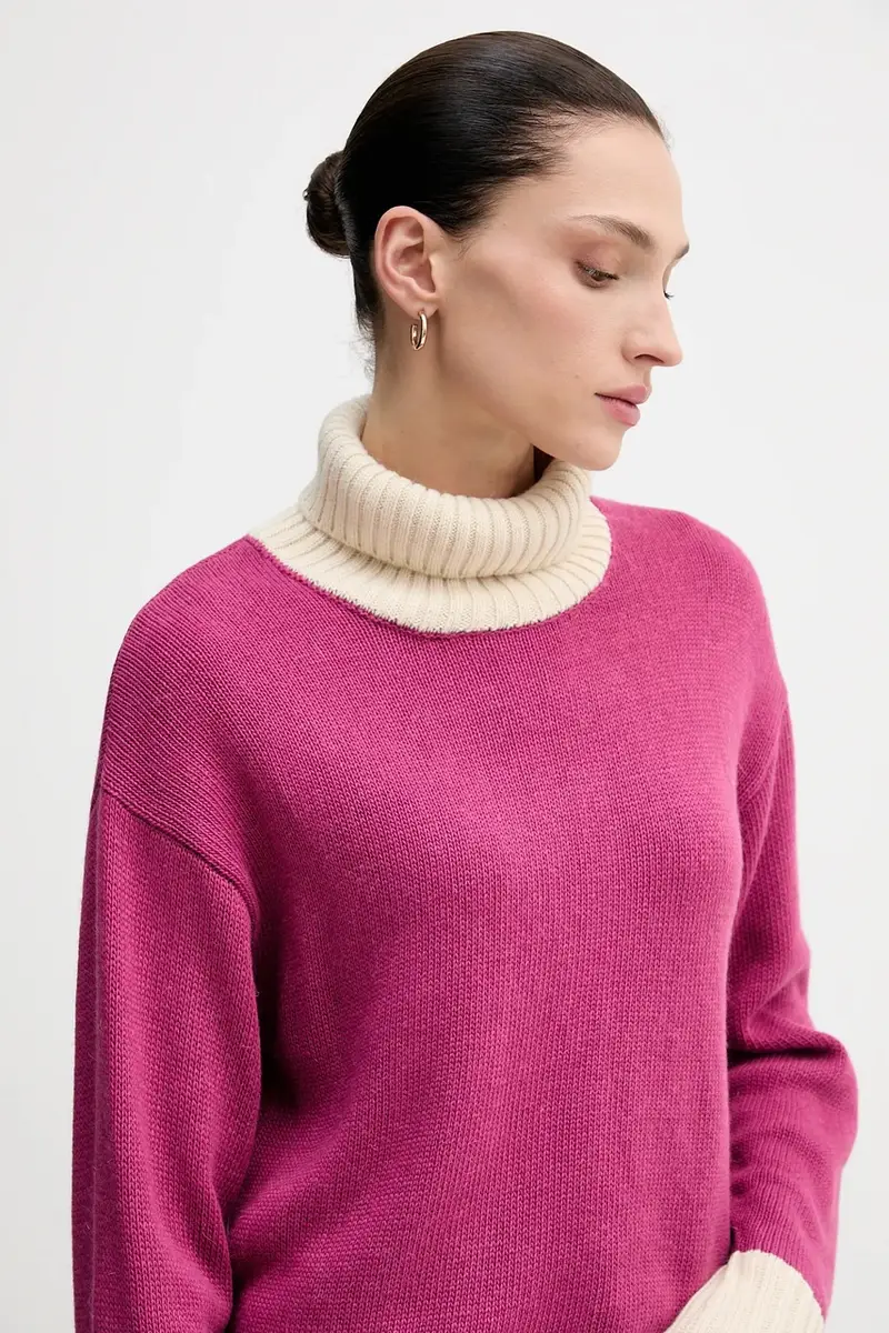 maglione con lana colore rosa 16YCE204I miniatura 4