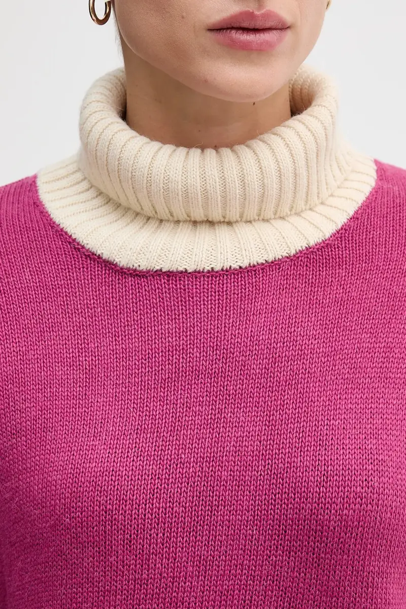 maglione con lana colore rosa 16YCE204I miniatura 5