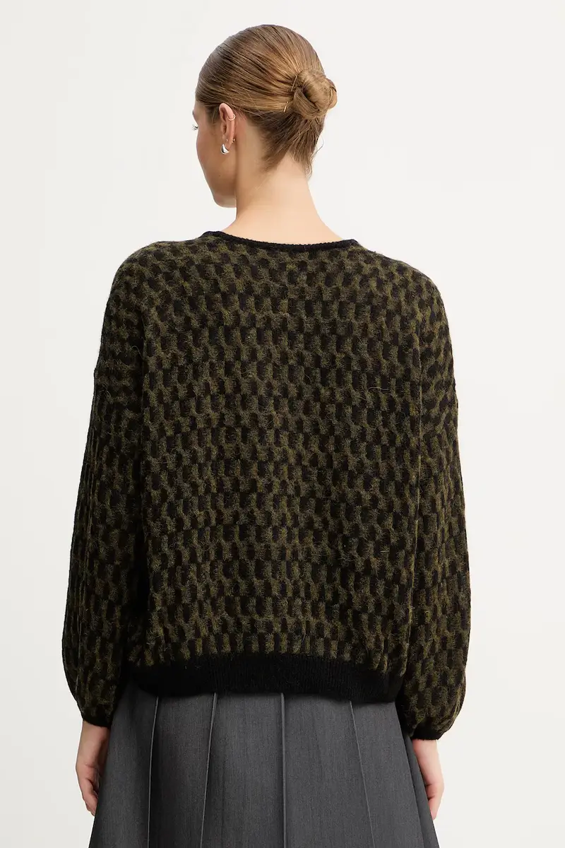 maglione con lana colore verde 1012E403C miniatura 3