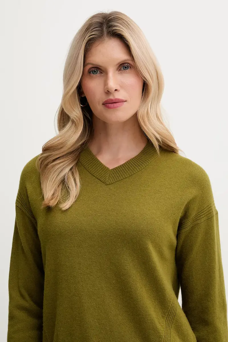 maglione con lana colore verde 102HD4032 miniatura 4