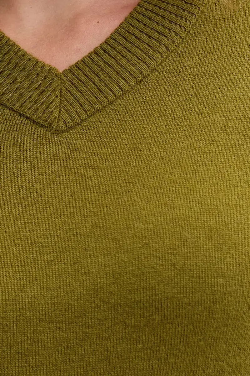 maglione con lana colore verde 102HD4032 miniatura 5
