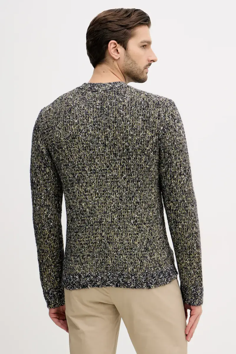 maglione con lana colore verde 10C3U108M miniatura 3