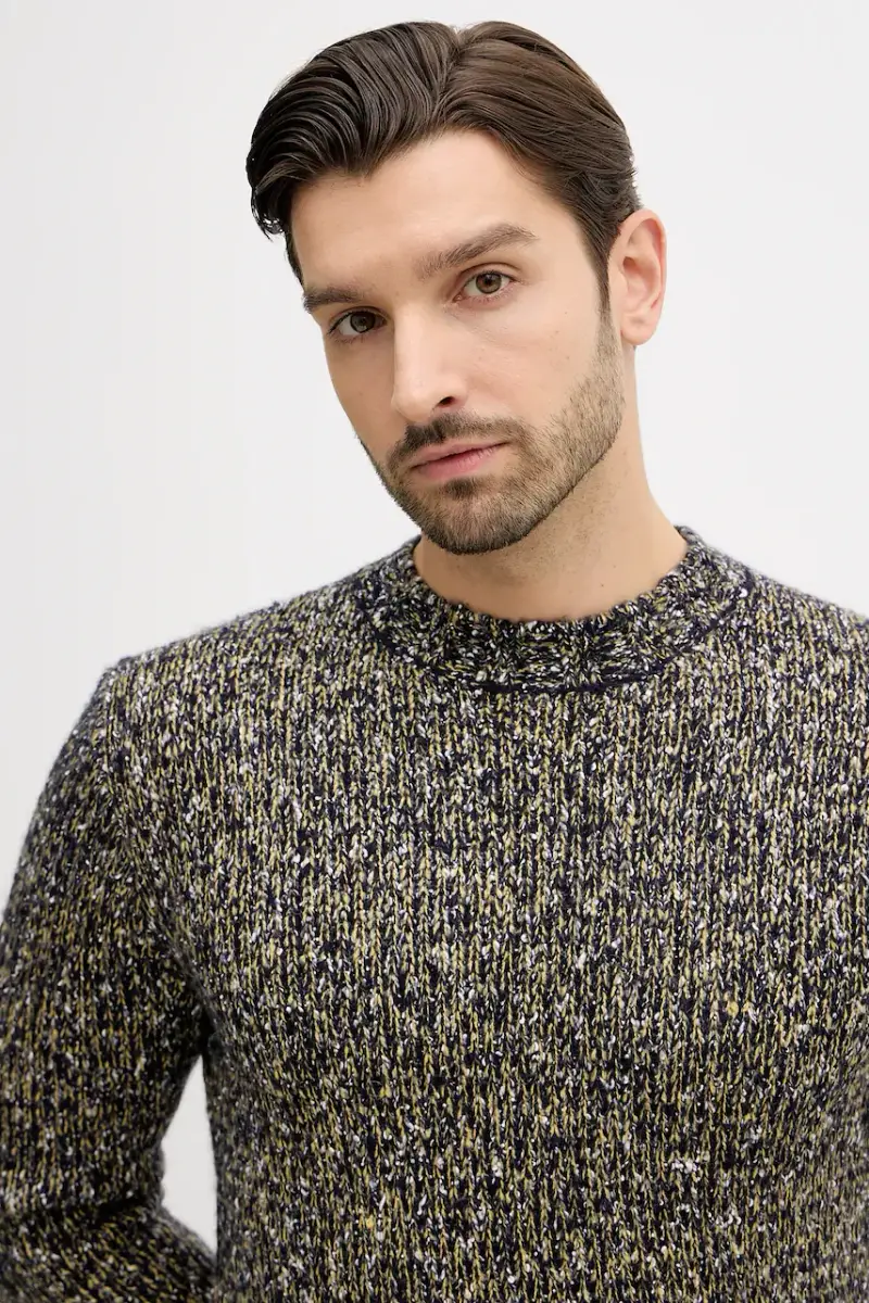 maglione con lana colore verde 10C3U108M miniatura 4