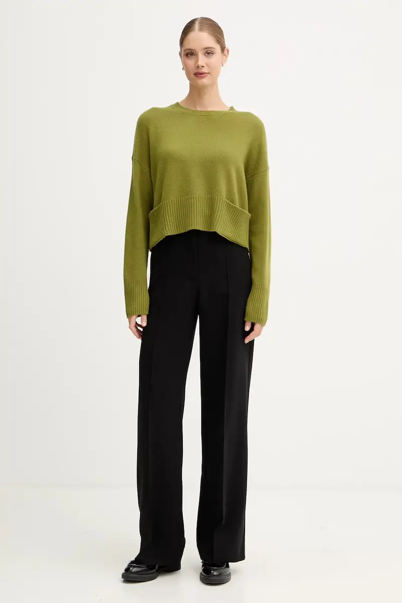 maglione con lana colore verde 126WD10E4 miniatura 2