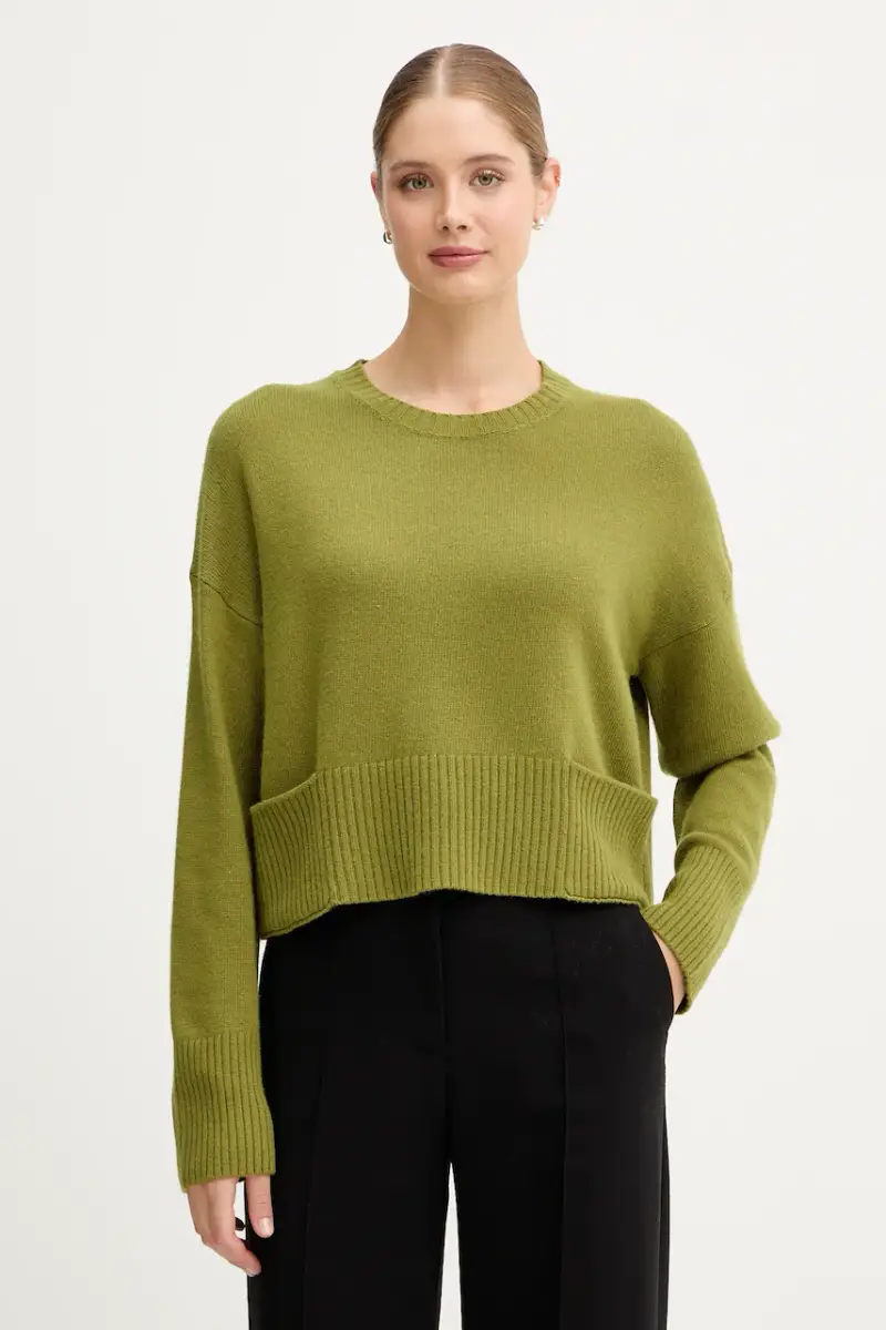 maglione con lana colore verde 126WD10E4