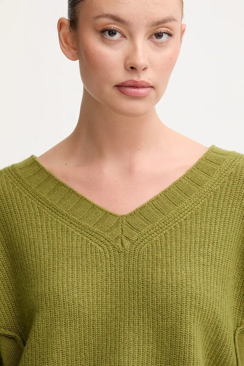 maglione con lana colore verde 126WD402Z miniatura 4
