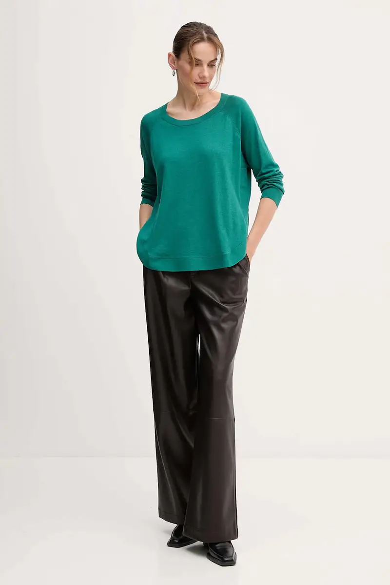 maglione con lana colore verde 1Y6SD10EG Turchese miniatura 2