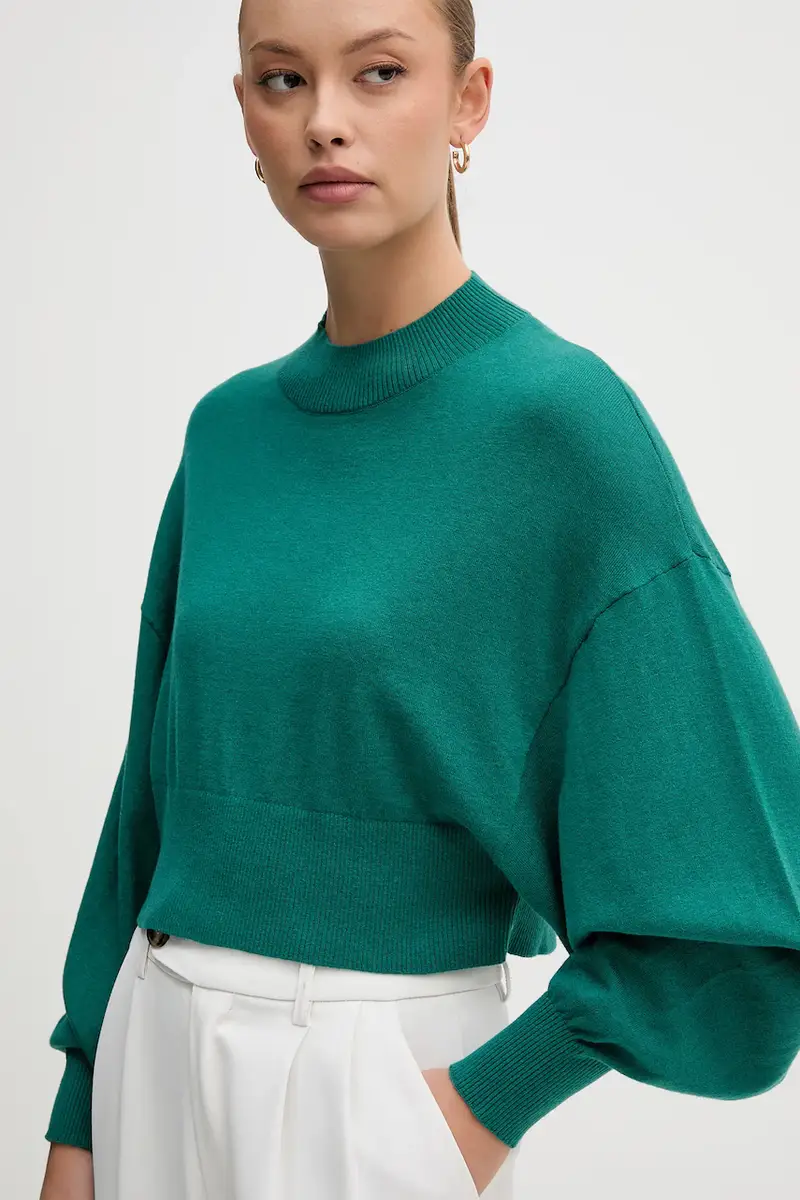 maglione con lana colore verde 1Y6SD2041 Turchese miniatura 4