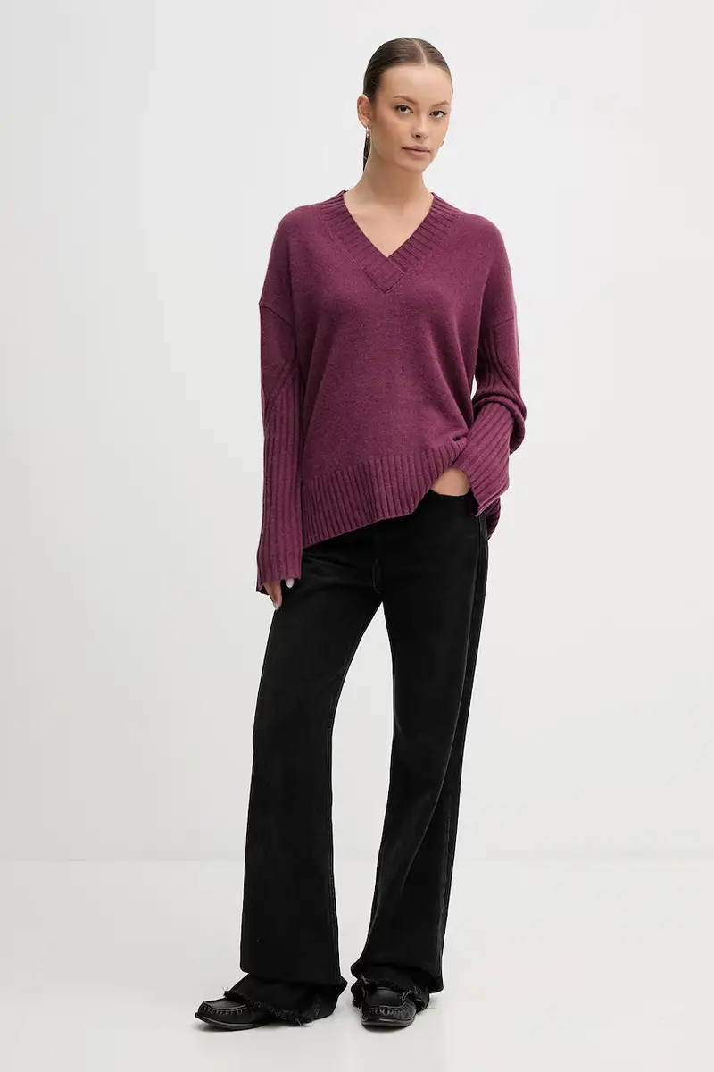 maglione con lana colore violetto 1244D403A miniatura 2