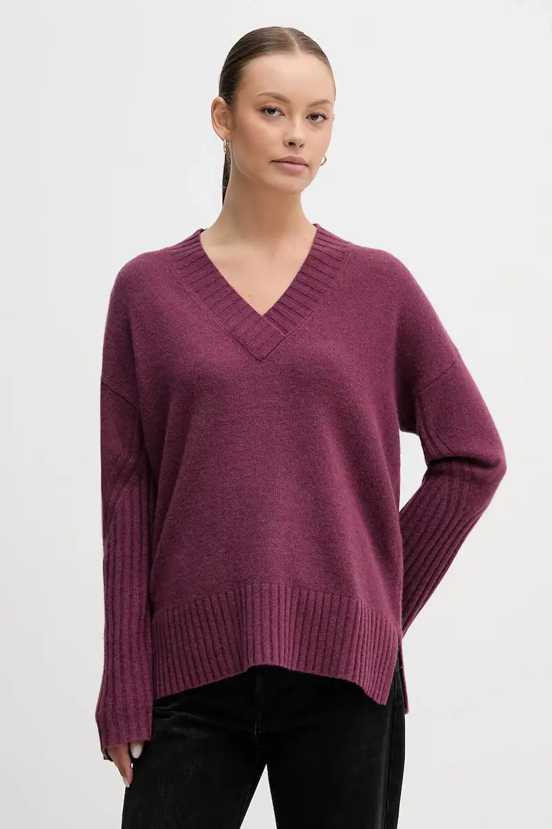 maglione con lana colore violetto 1244D403A