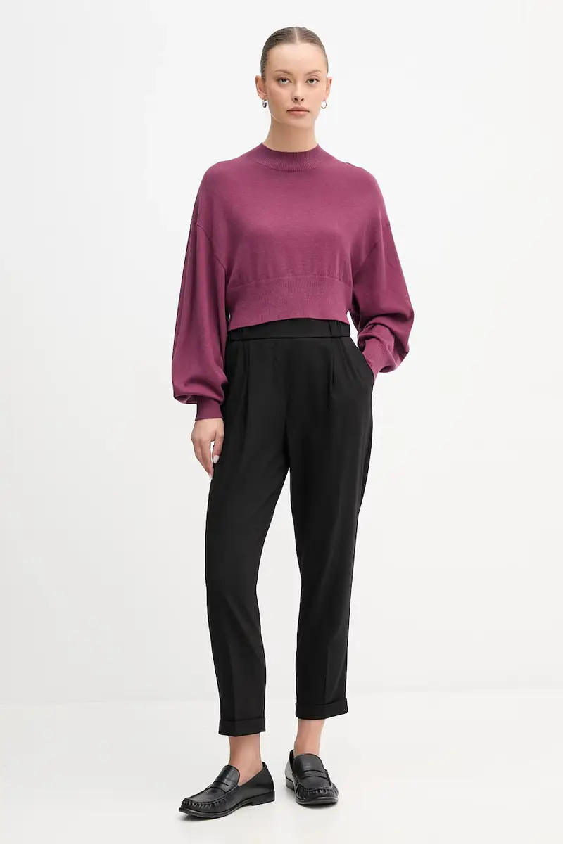 maglione con lana colore violetto 1Y6SD2041 miniatura 2