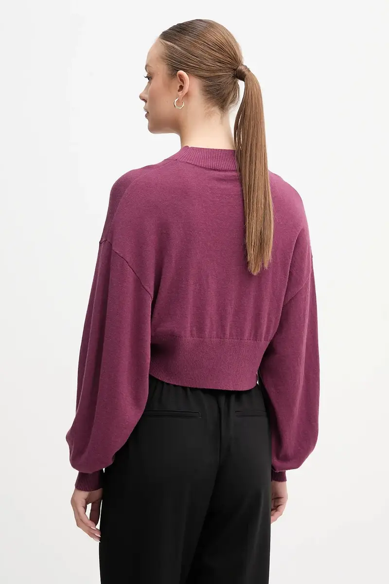 maglione con lana colore violetto 1Y6SD2041 miniatura 3