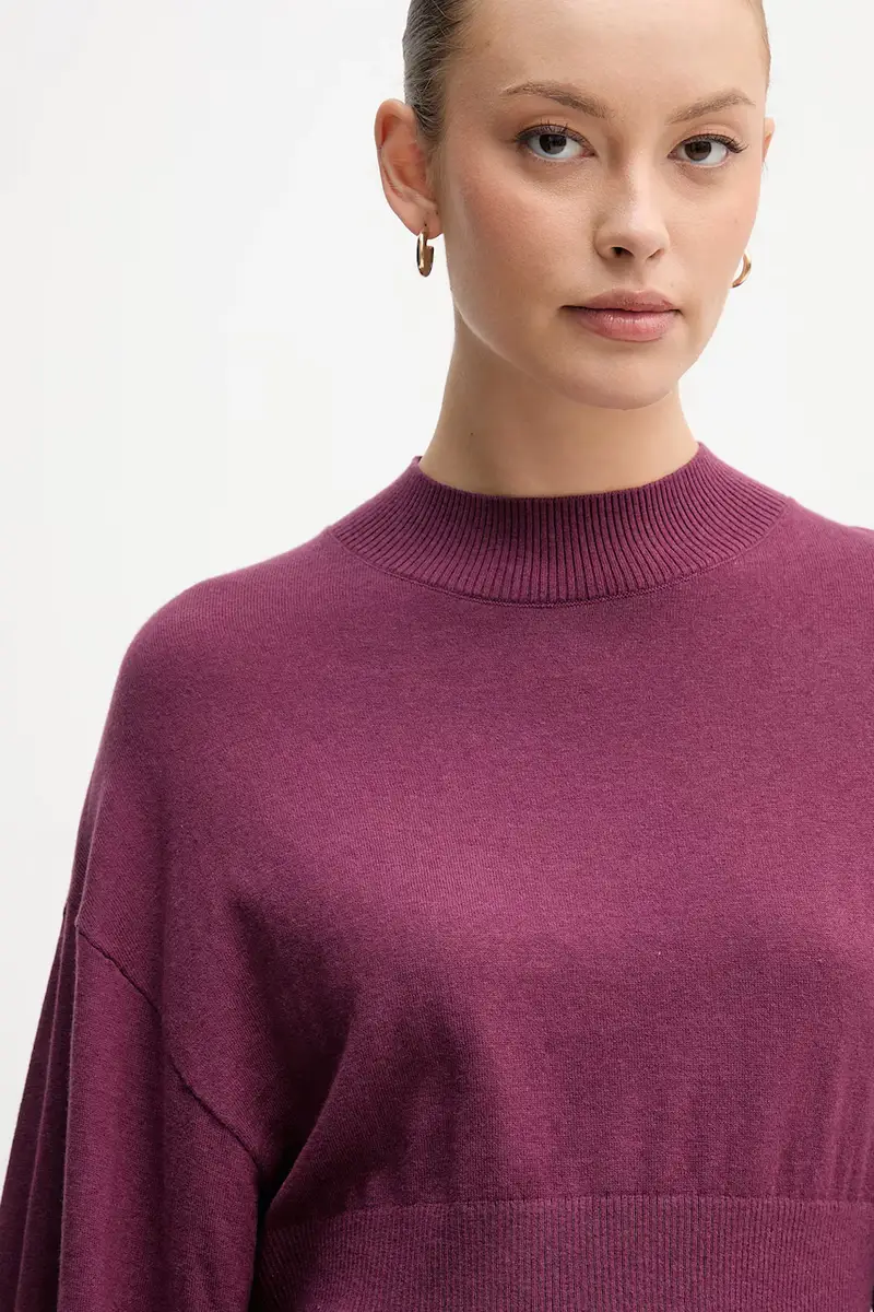 maglione con lana colore violetto 1Y6SD2041 miniatura 4