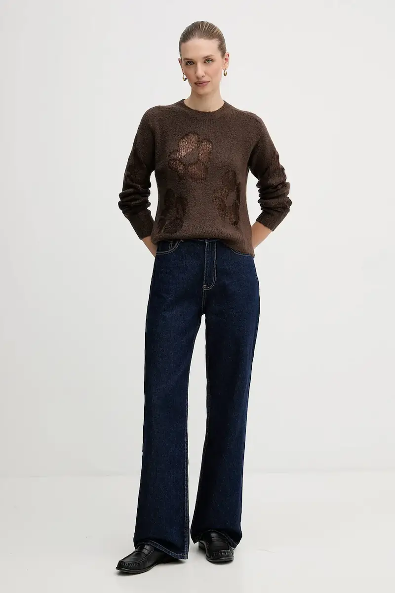 maglione con lana Marrone miniatura 2