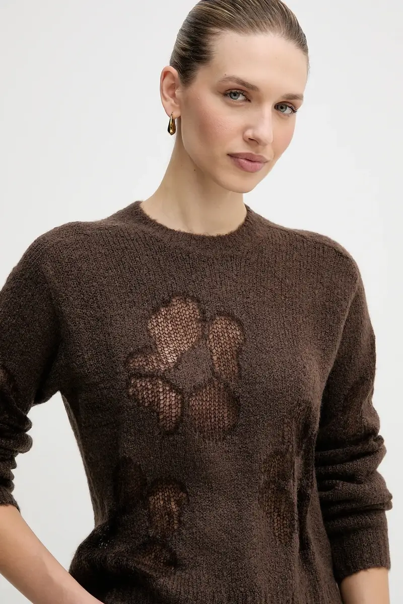 maglione con lana Marrone miniatura 4