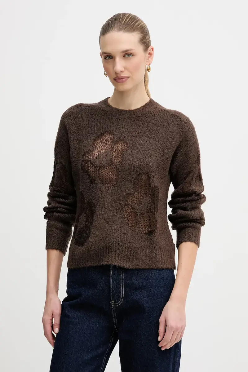 maglione con lana Marrone