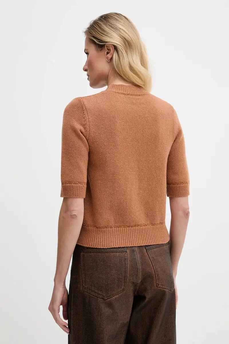 maglione con lana Marrone miniatura 3