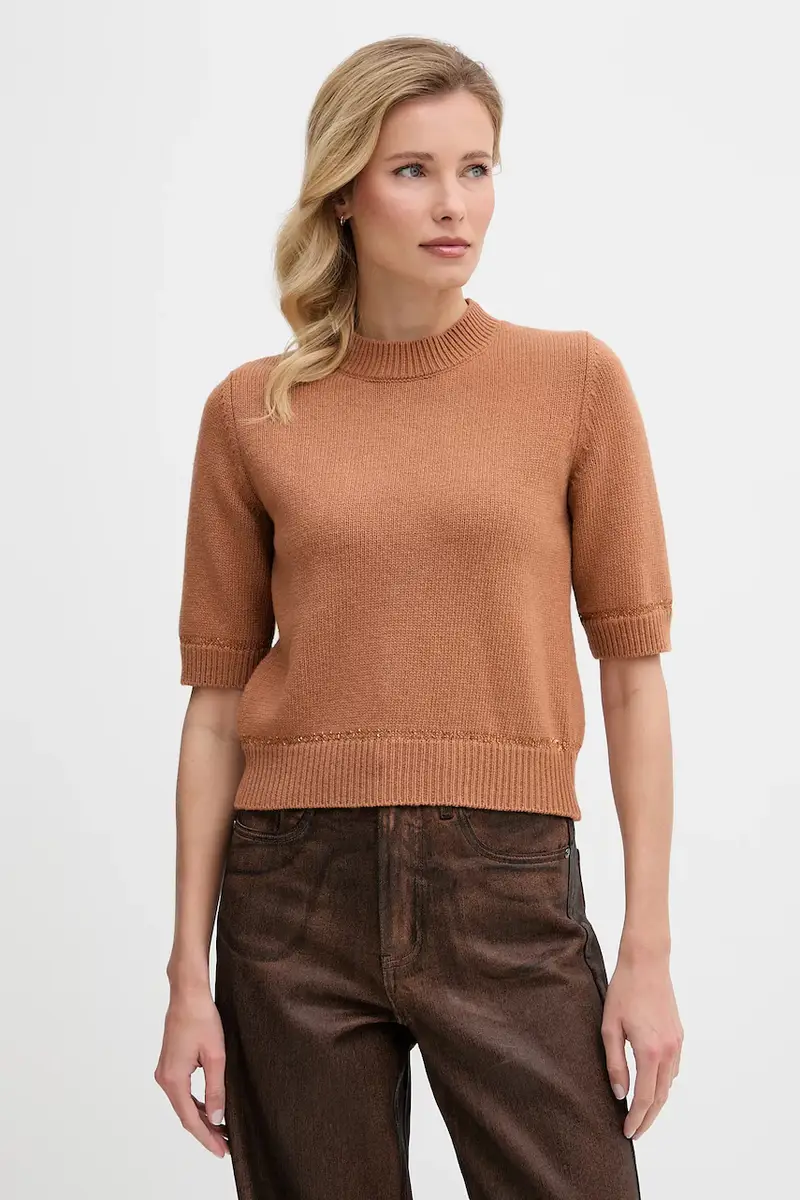 maglione con lana Marrone