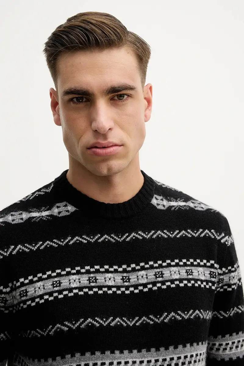 maglione con lana Nero miniatura 4