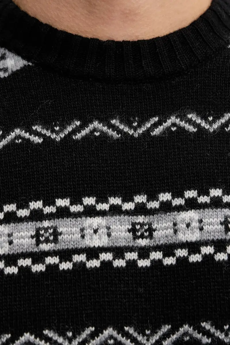 maglione con lana Nero miniatura 5