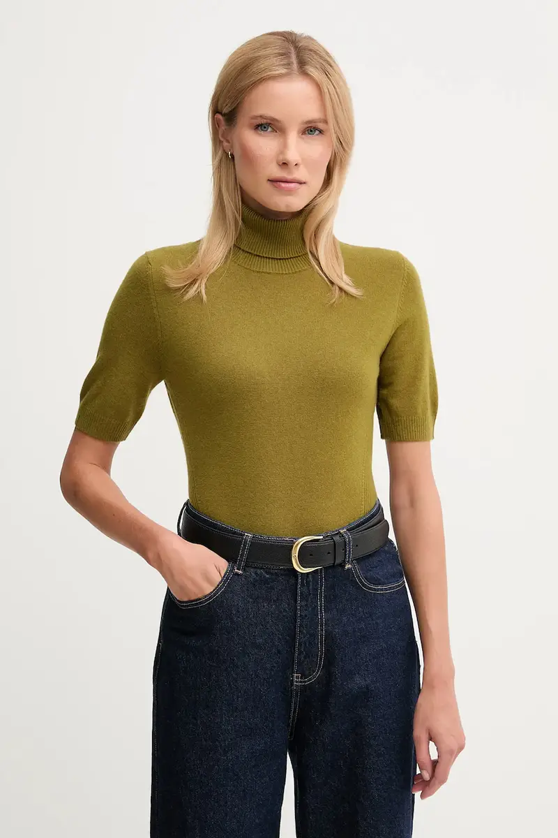 maglione con lana per bambini colore verde 102HD203X