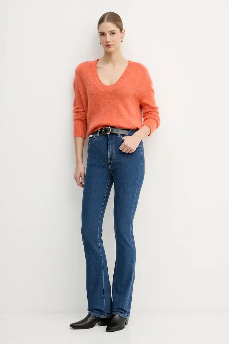 maglione con mohair Arancione miniatura 2