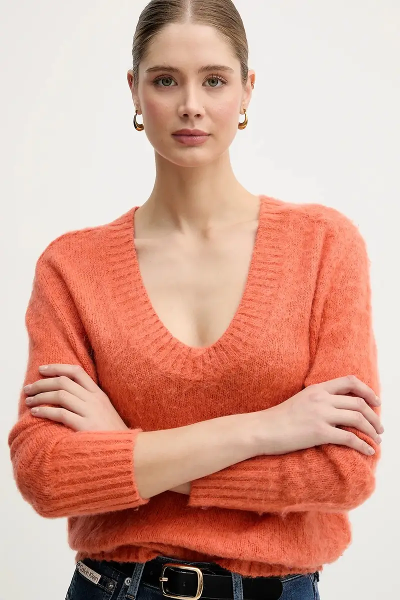 maglione con mohair Arancione miniatura 4